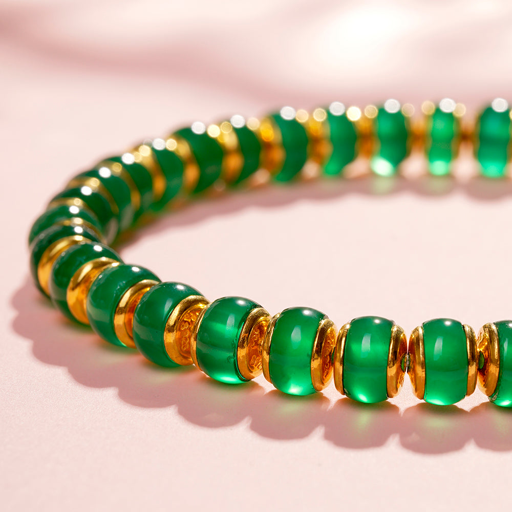 Handcraft Green Agate Gemstone Bracelet