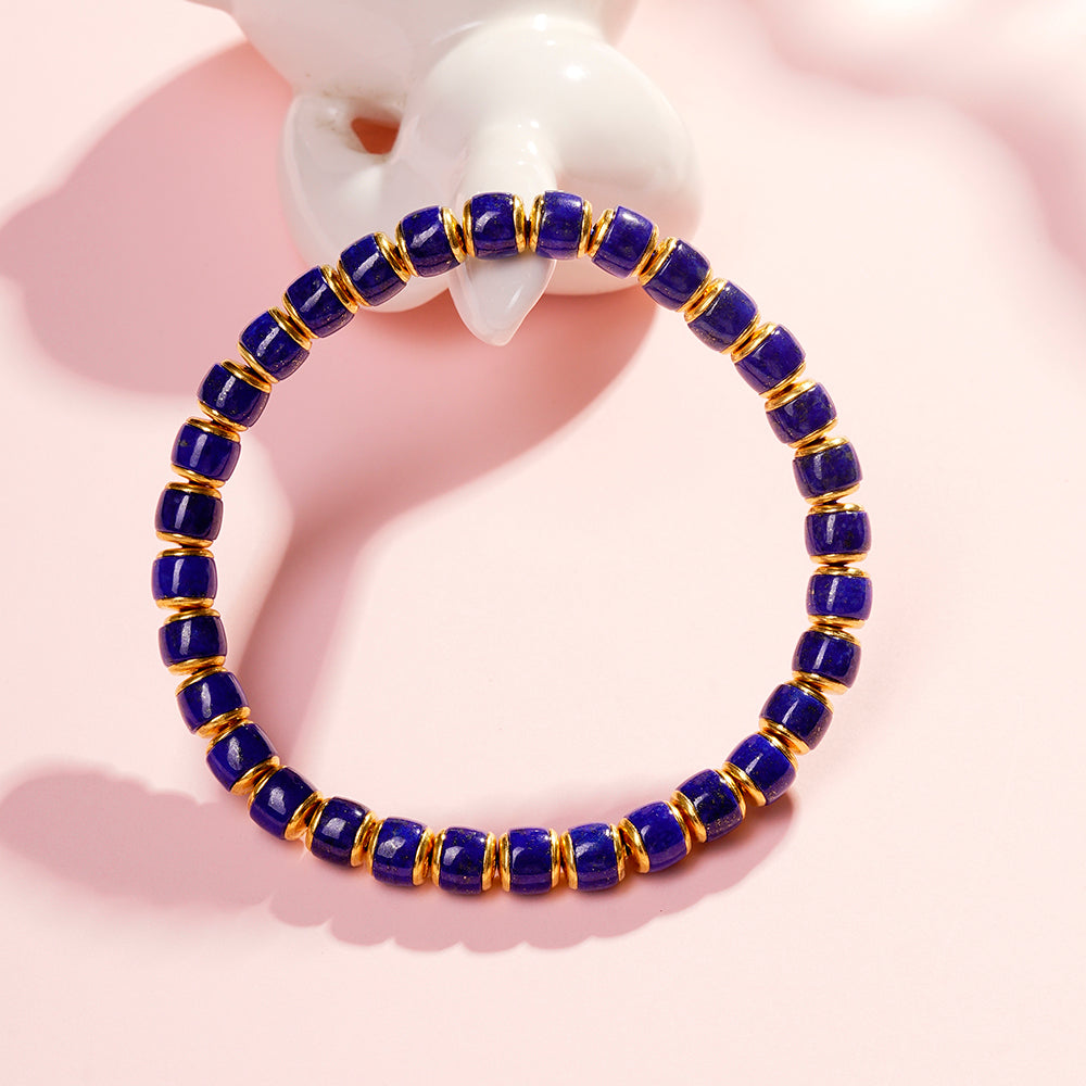 Natural Blue gemstone Lapis Lazuli Beaded Bracelet