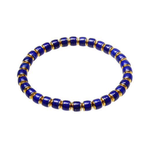 Natural Blue gemstone Lapis Lazuli Beaded Bracelet