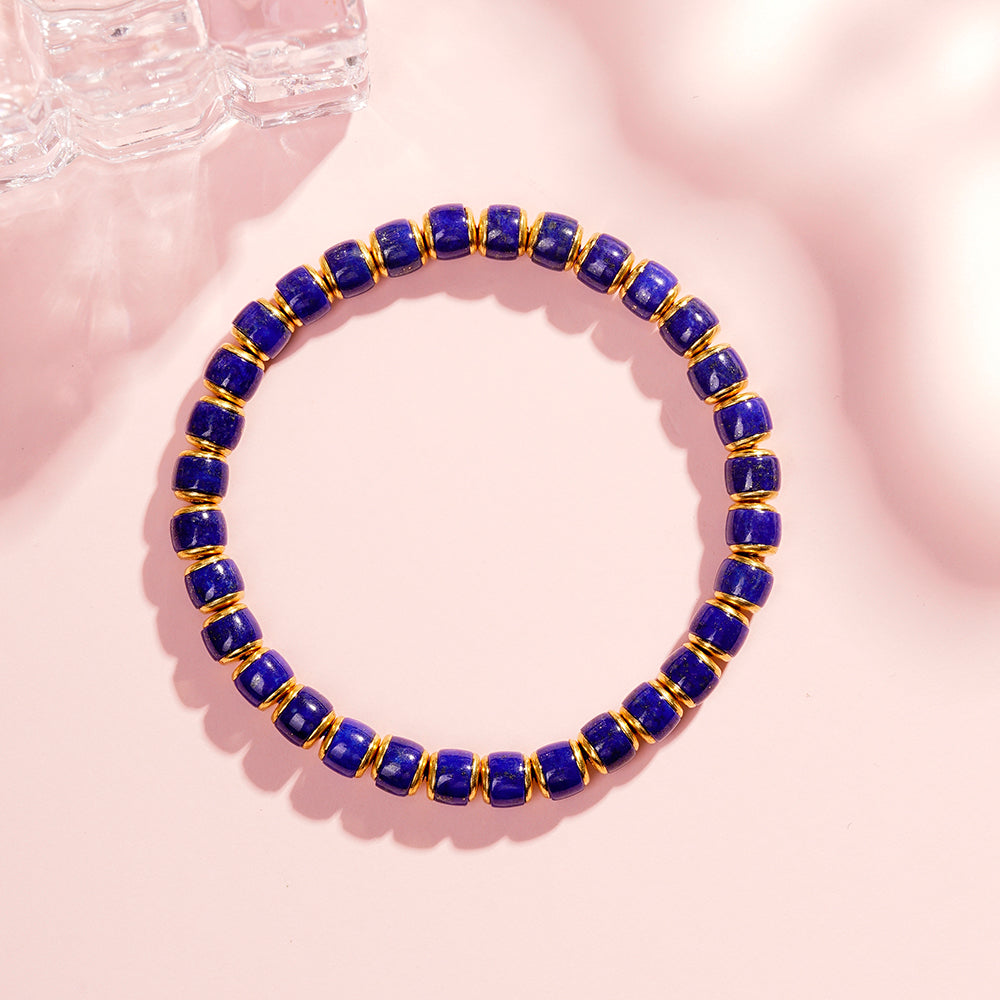 Natural Blue gemstone Lapis Lazuli Beaded Bracelet