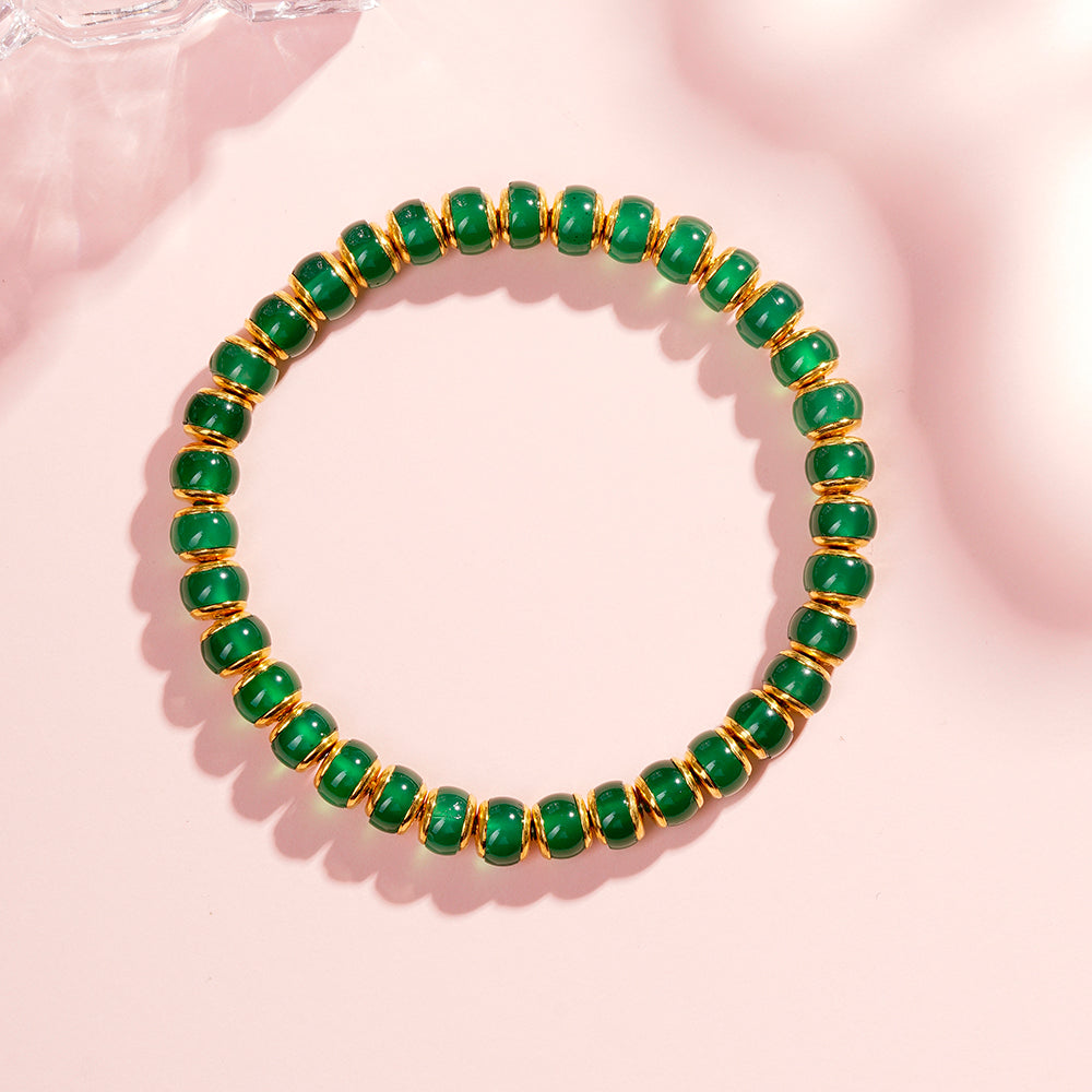 Handcraft Green Agate Gemstone Bracelet