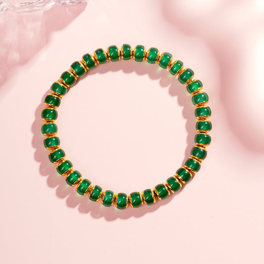 Handcraft Green Agate Gemstone Bracelet